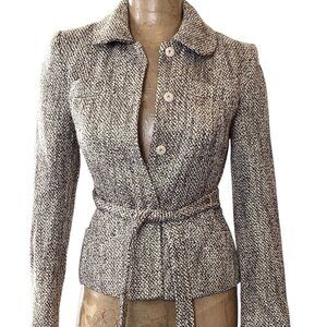 Anne Klein Tweed Boucle Blazer Jacket Sz 0 #3M